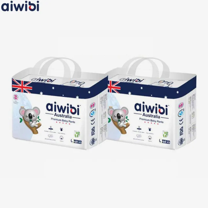 Aiwibi Premium Pant Diapers Large 40Pcs Pack Of 2